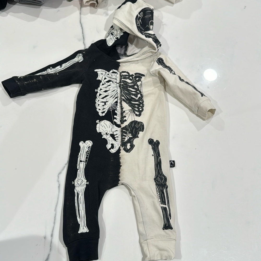 RAGS Skeleton Onesie Size 3-6